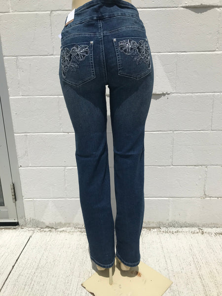 Mary Floral Pull On Jeans