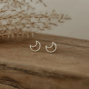 Moon Silhouette Stud Earrings - 2 Colour Options