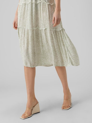 Jenny Smocked Desert Sage Midi Dress