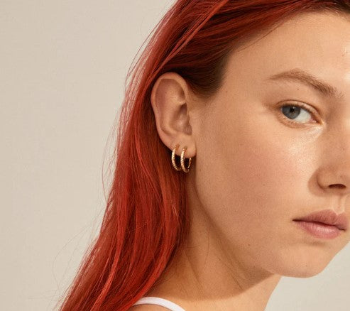 Elanor Plated Rustic Texture Earrings - 2 Colour Options