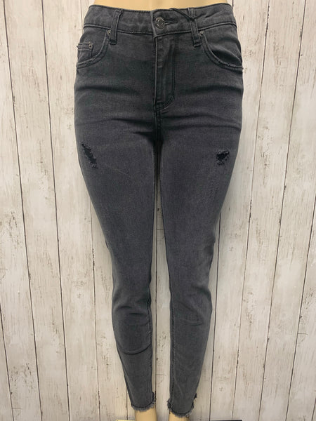 Lexi Mid Rise Light Black Skinny Jeans - 26 in Stock