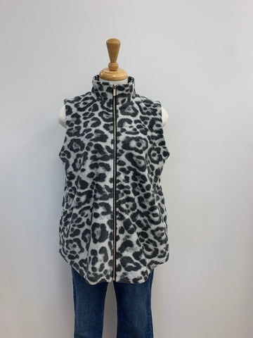 Mila Snow Leopard Fleece Vest