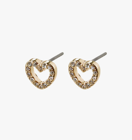 Edie Plated Heart Crystal Earrings - 2 Colour Options