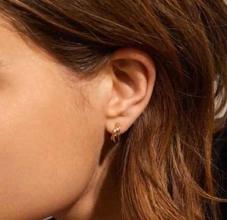 Jonna Twirl Plated Huggie Earrings - 2 Colour Options