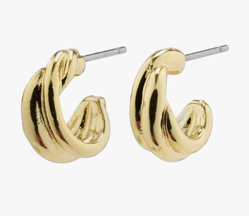 Jonna Twirl Plated Huggie Earrings - 2 Colour Options