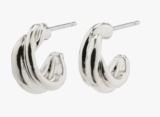 Jonna Twirl Plated Huggie Earrings - 2 Colour Options