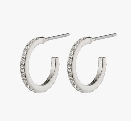 Roberta Plated Crystal Small Hoops  - 2 Colour Options