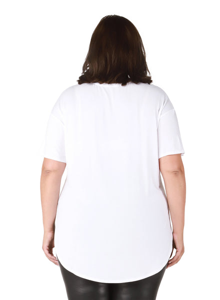 PLUS Lori V-Neck Scoop T-Shirt (white)