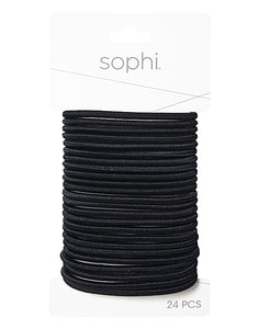 24 Pack of Black Elastics for Thick Hair