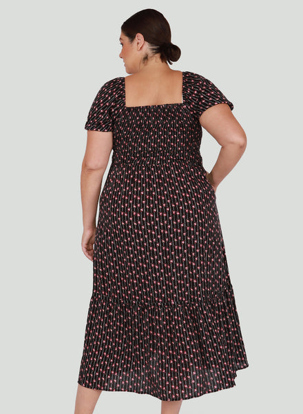 PLUS Rayna Smocked Floral Maxi Dress with Pockets
