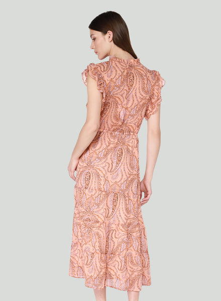 Amy Paisley Ruffle Dress